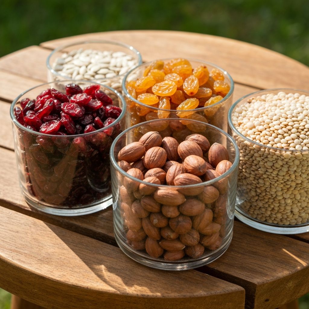 Staklenke sa suhim plodovima i sjemenama